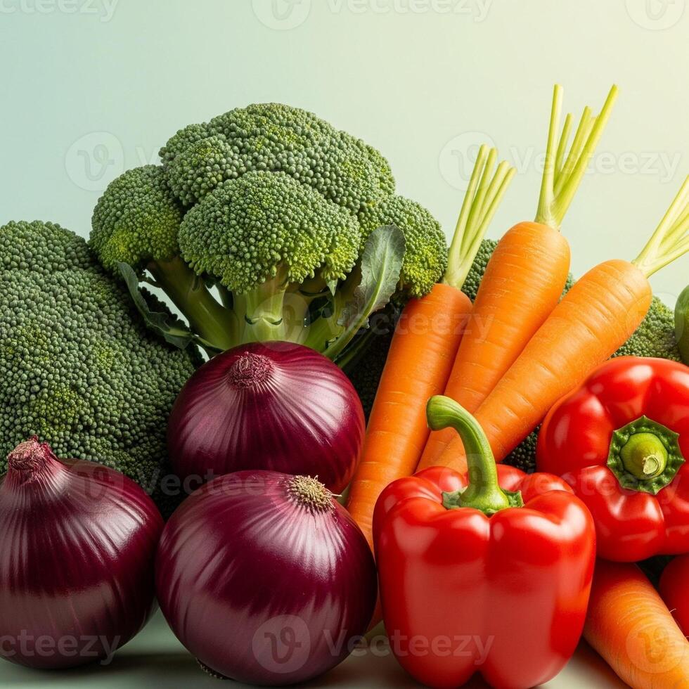 A variety of vegetables are arranged together photo