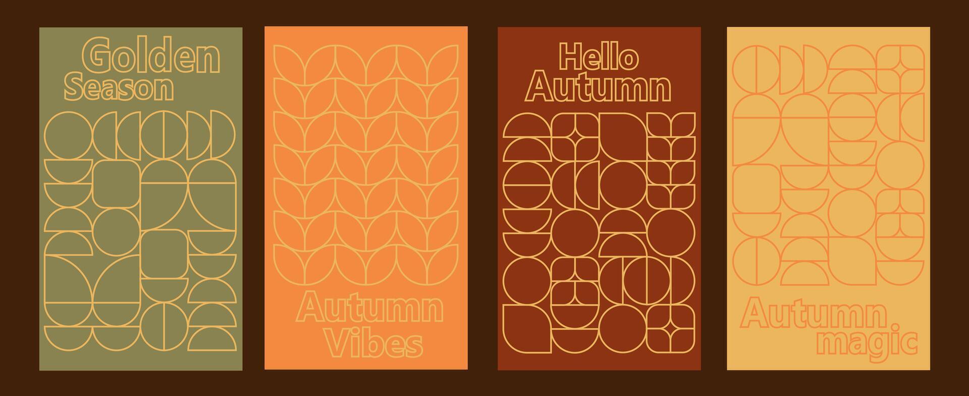 set of autumn bookmarks illustration vector