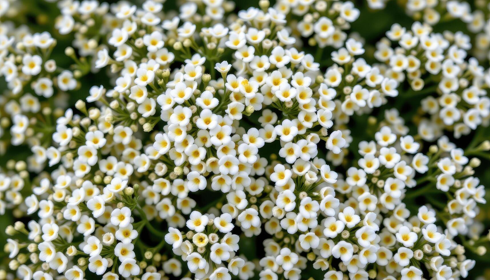close up view of a cluster of sweet alyssum with small, fragrant white blossoms forming a soft carpet. photo