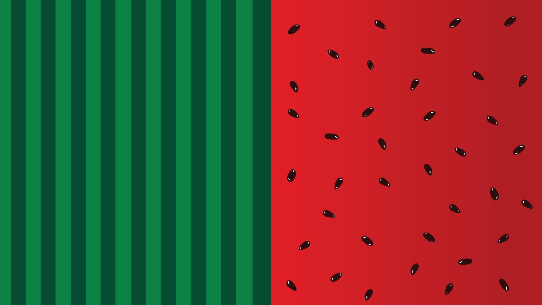 Abstract watermelon background. Watermelon rind with green stripes and watermelon pulp with black seeds. vector