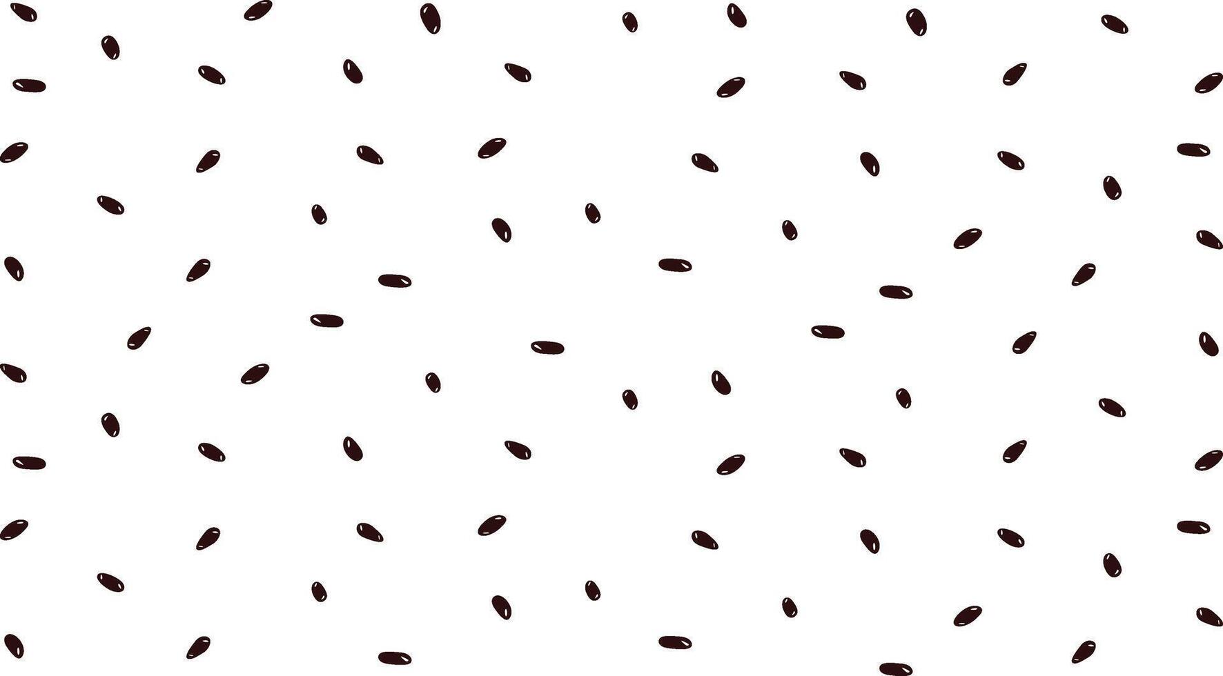 Black watermelon seeds pattern isolated on transparent background vector