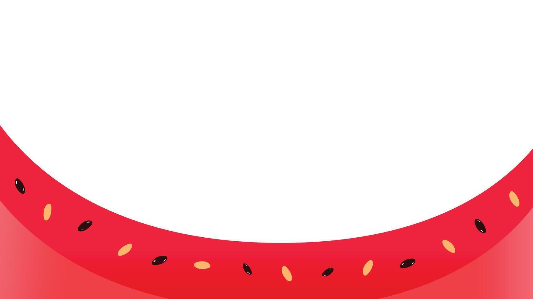 Watermelon texture border with pulp and seeds on white background vector