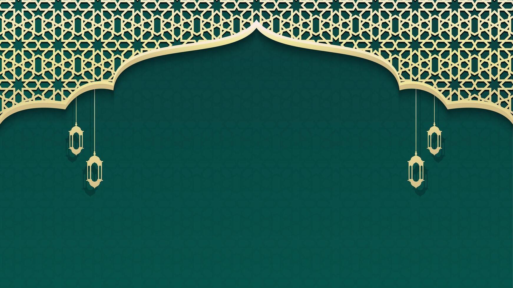 Islamic design with hanging lanterns vector