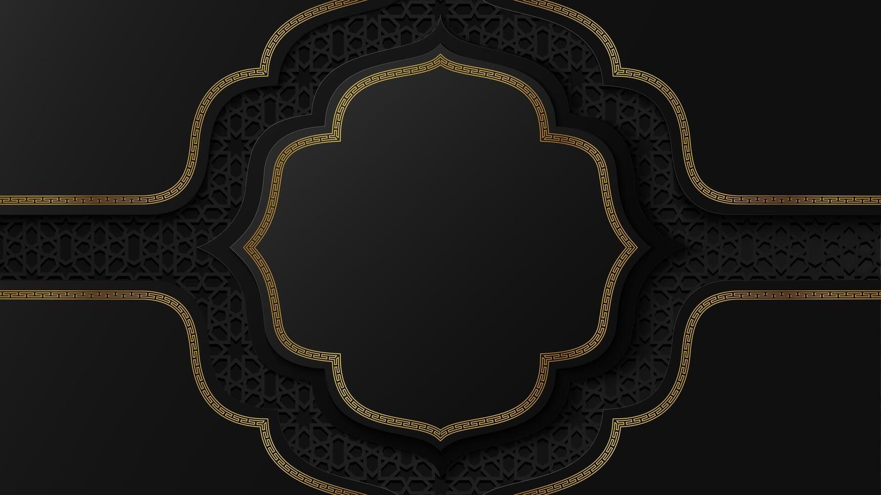 Ornate black and gold design background vector