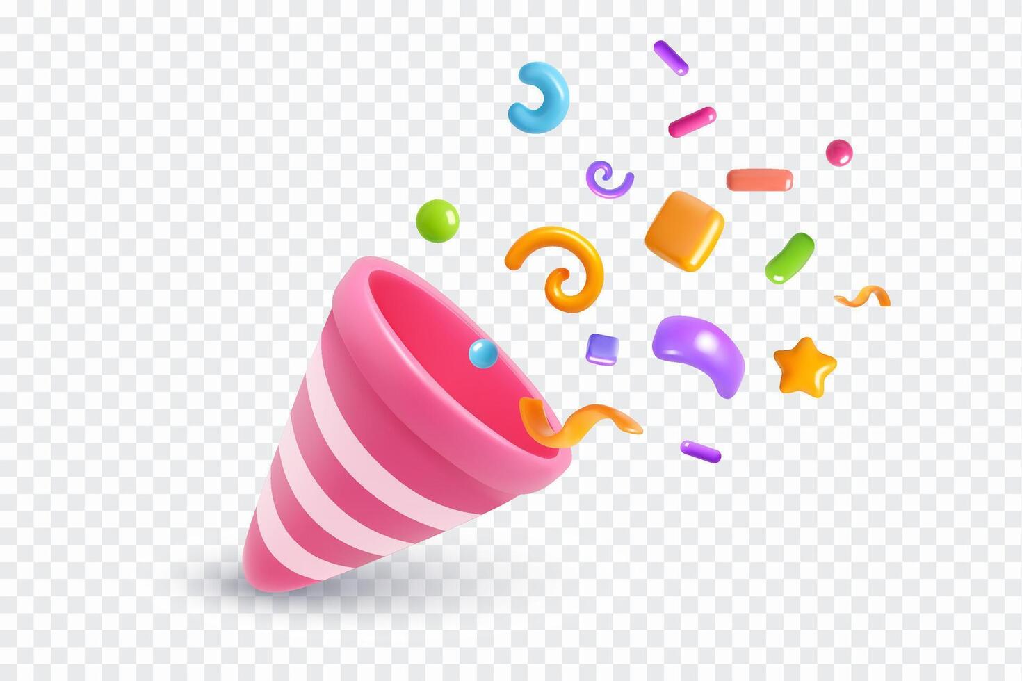 Colorful party hat with confetti decorations vector