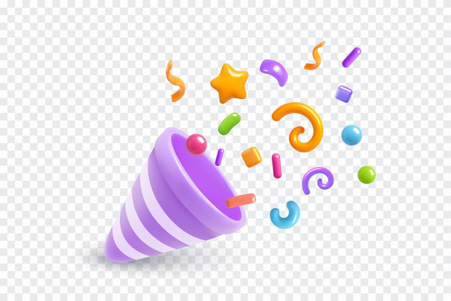 Colorful party hat with confetti vector