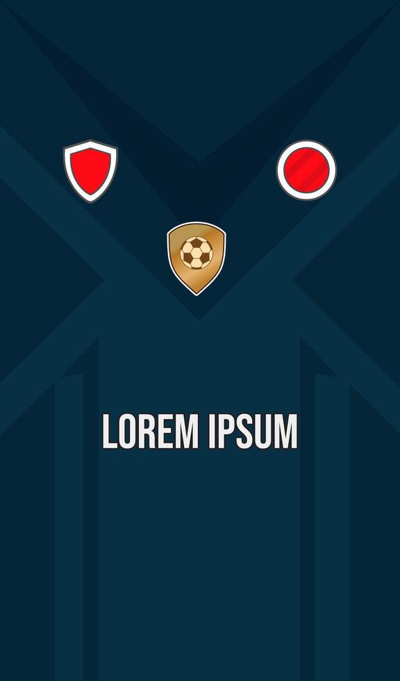 Navy Blue Soccer Jersey Template with Front, Back, and Flyer Views vector