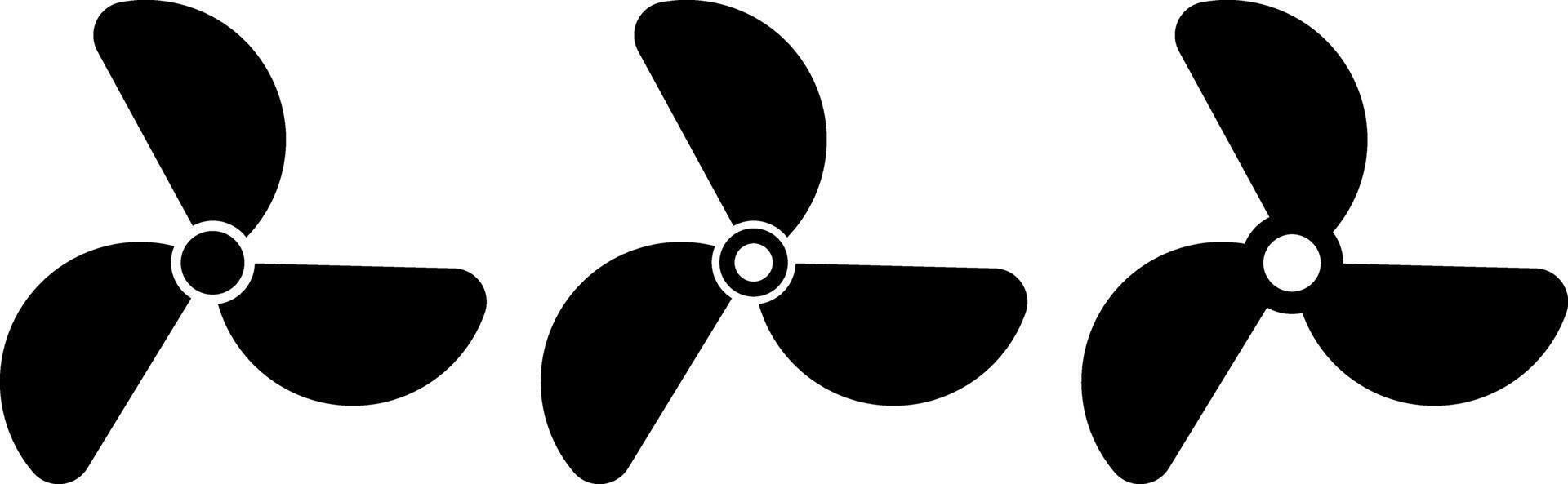 propeller icon set. electric cooler wind sign. Electrical temperature equipment. Cooler sign business concept. Air ventilation symbols vector