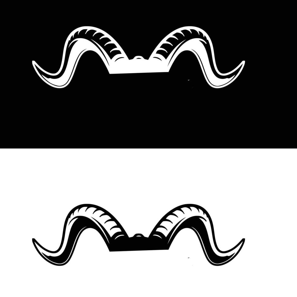 Two different horns on a black and white background vector