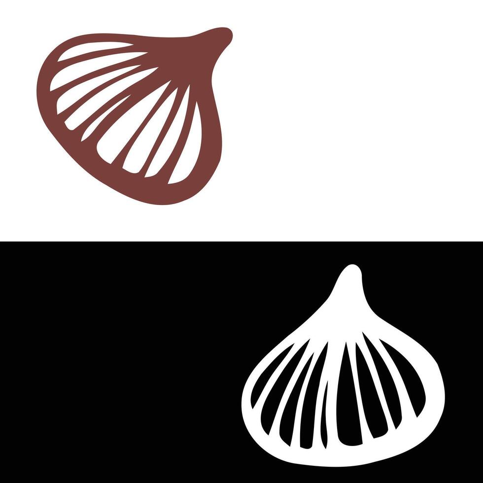 A garlic bulb and a white and black background vector