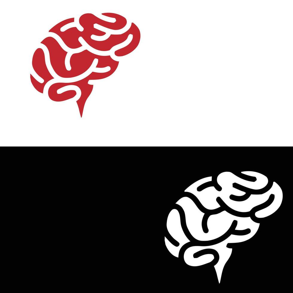 A red and black brain logo and a white and black one vector