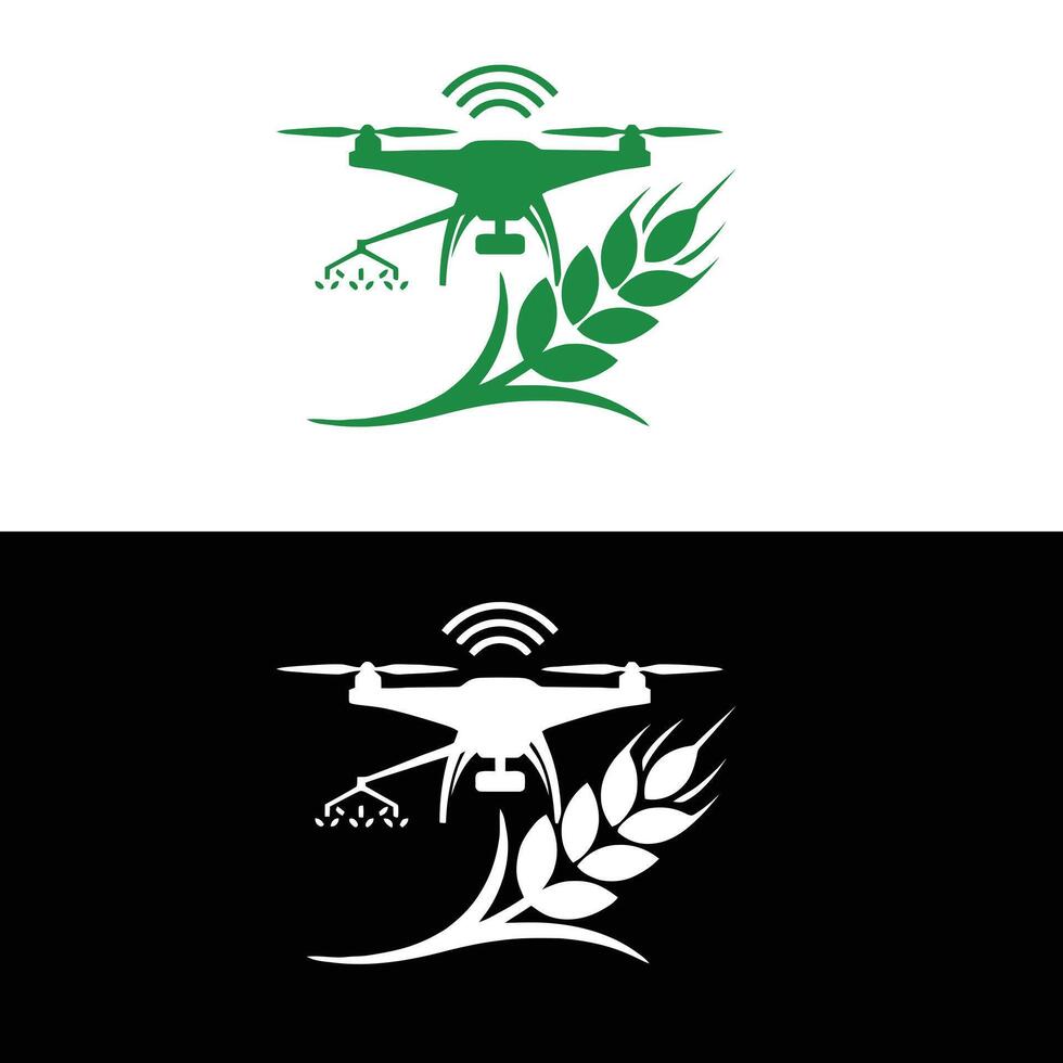 A logo for a drone and wheat vector