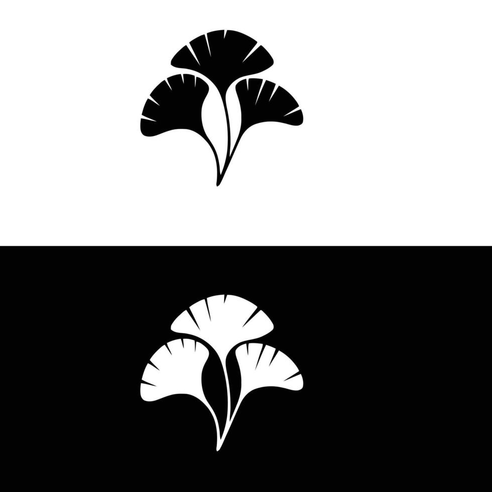 Ginkgo leaves logo design vector