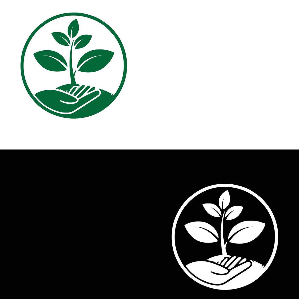 Two logos for a plant nursery company vector
