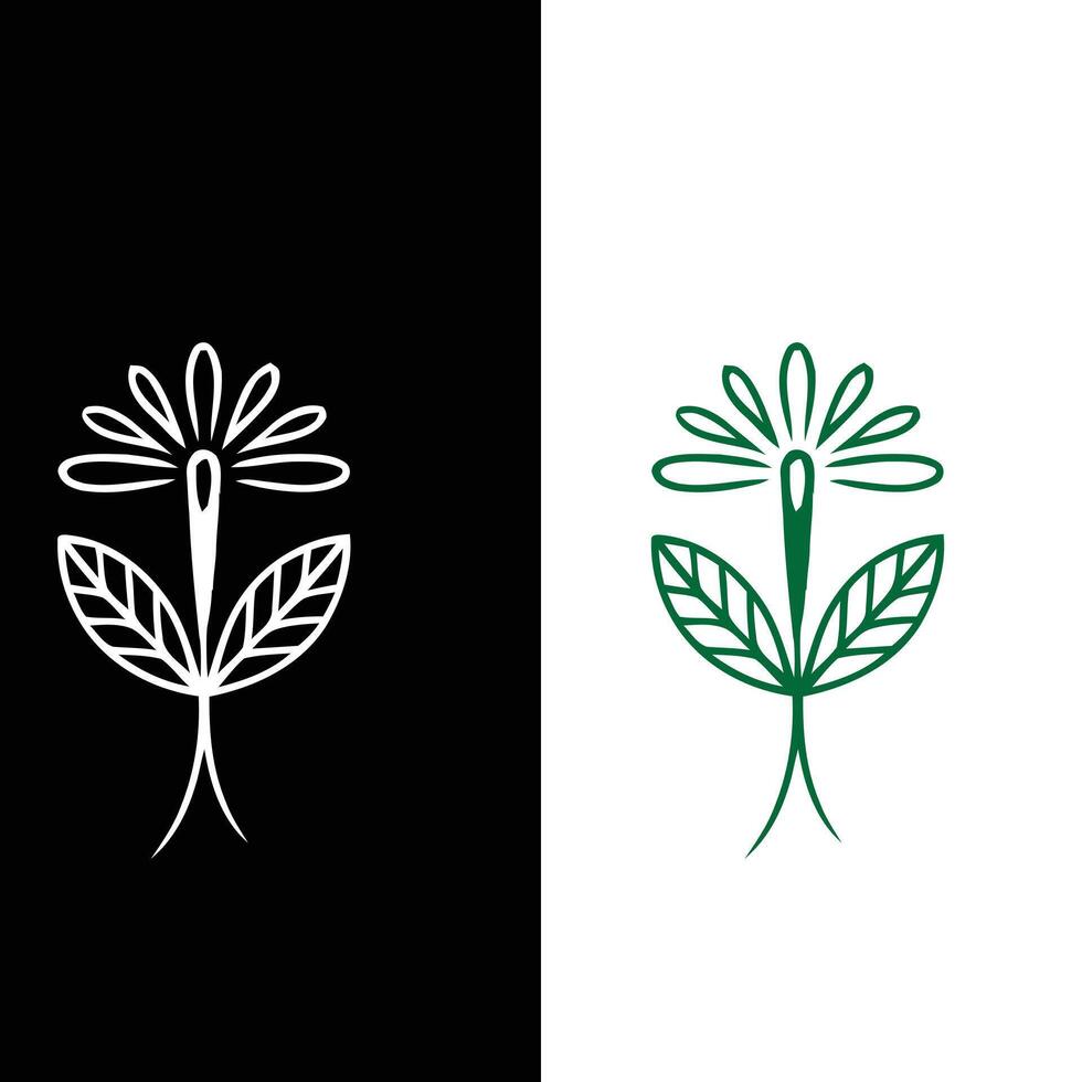 Two different flower designs on a black and white background vector