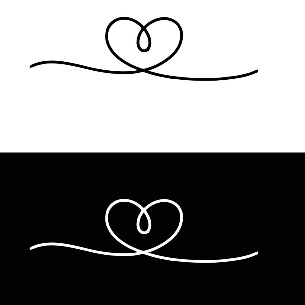 Two black and white images of a heart and a bow vector