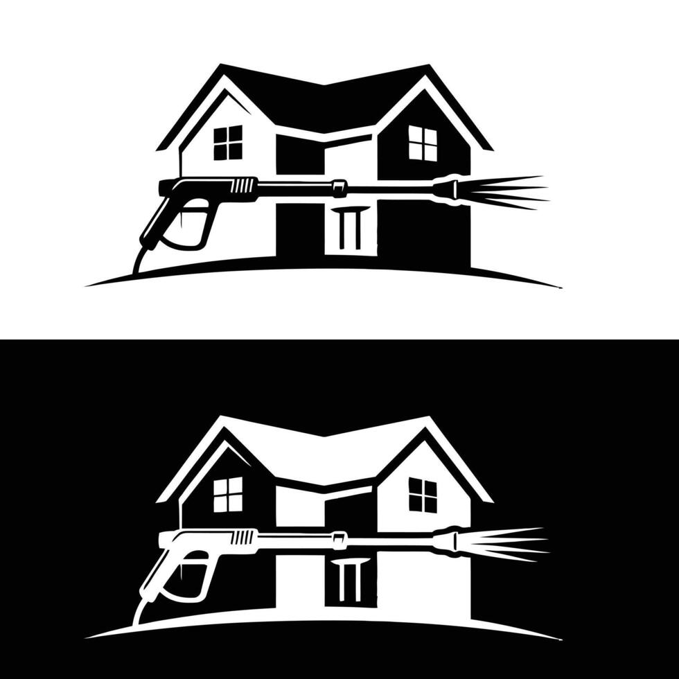 A house with a gun and a sprayer on it vector