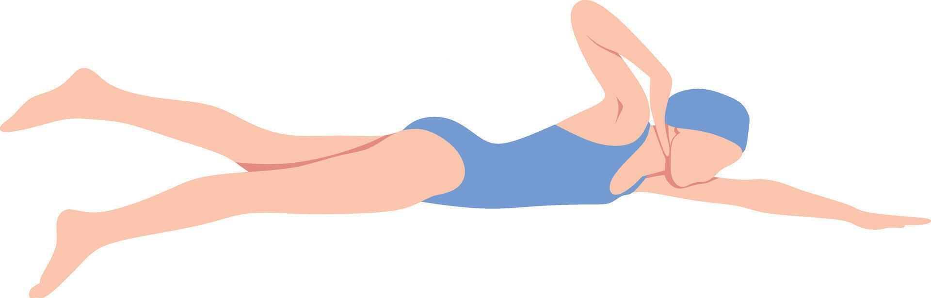 Female swimmer swims freestyle vector