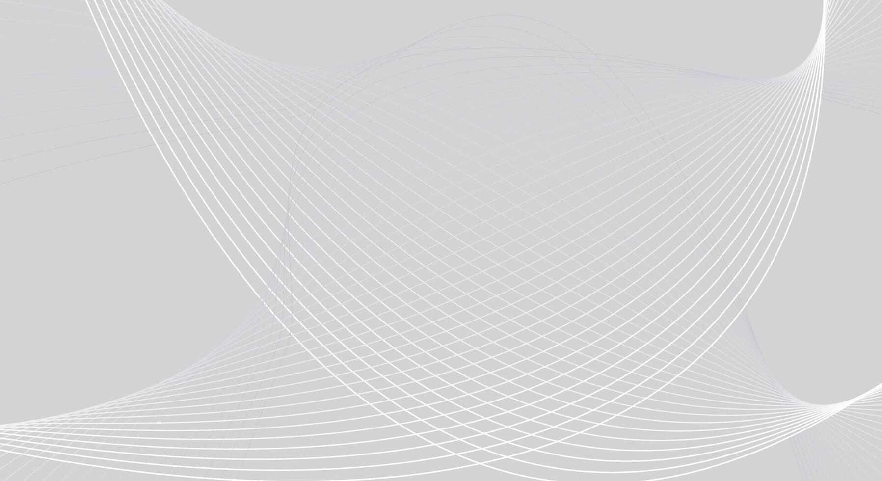 Minimal Abstract White Wave Lines on Grey Background Elegant Curved Line Art vector