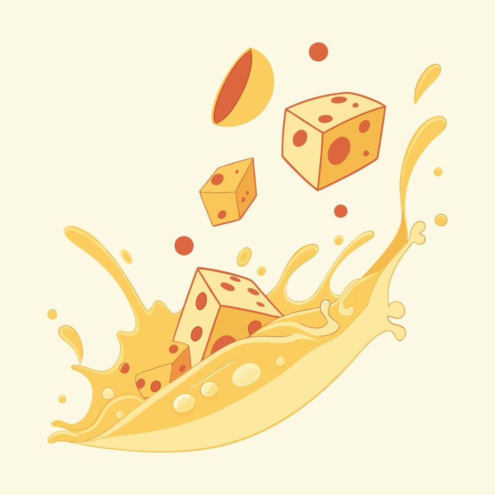 Splashing Melted Cheese Creative design vector