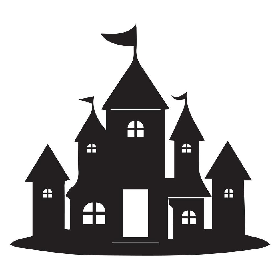 Medieval Castle Silhouette Illustration vector