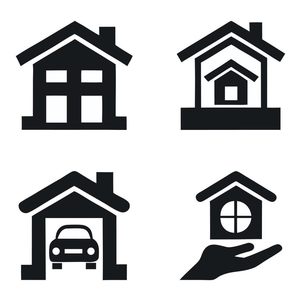 Real Estate Property and Home Icon Set vector