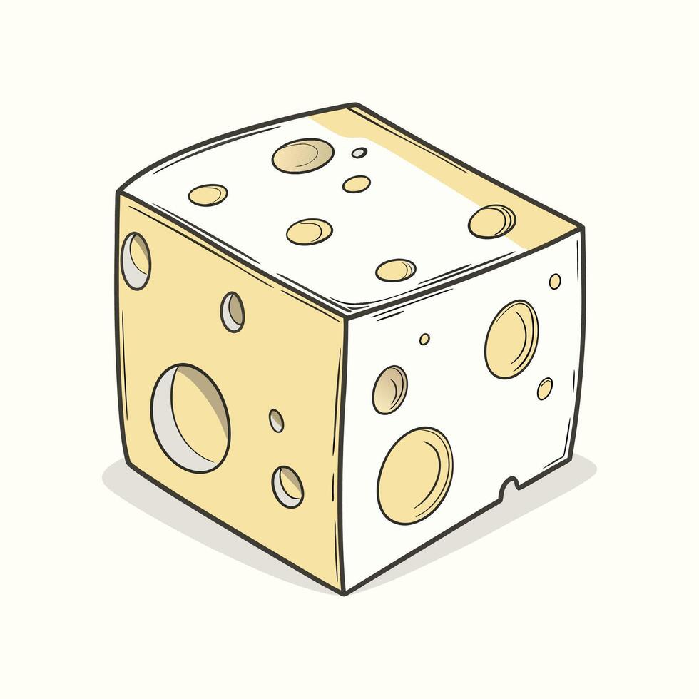 Sketched Cheese Variety Dairy vector
