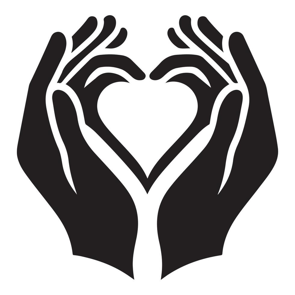 Hands Forming a Heart Shape silhouette vector