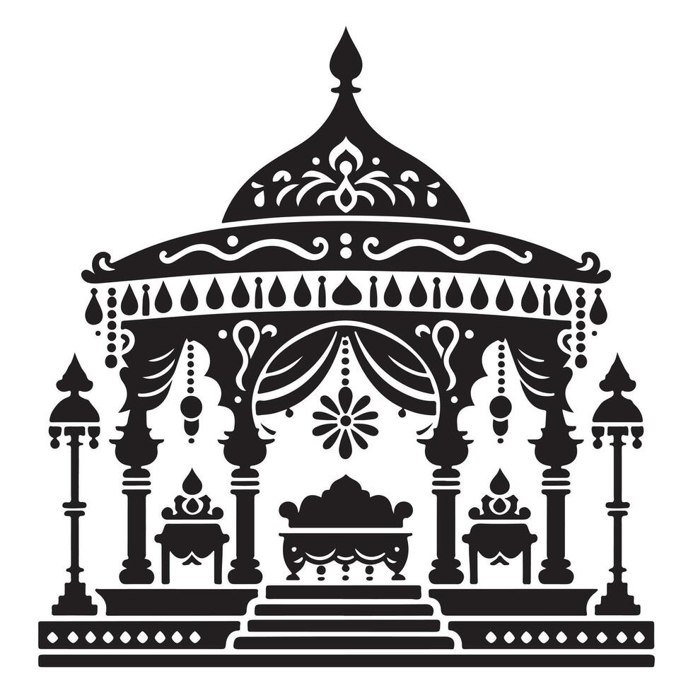 Silhouette icon of canopy structure vector