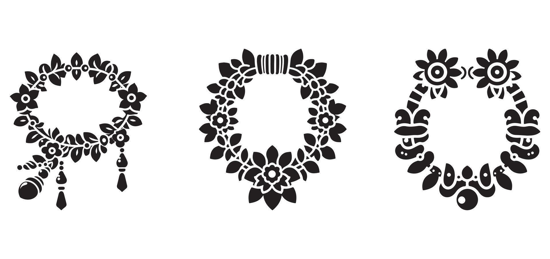 Silhouette icon of flower garland vector