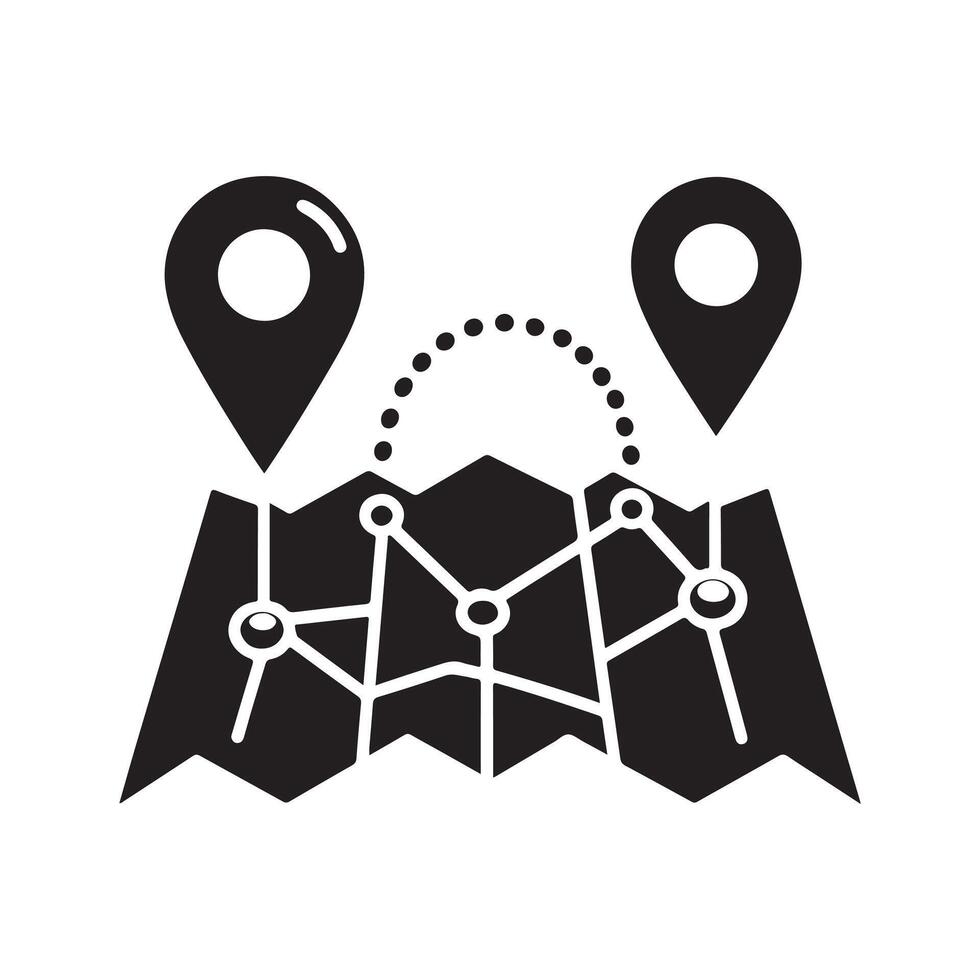 Route Planning and Navigation Icon vector