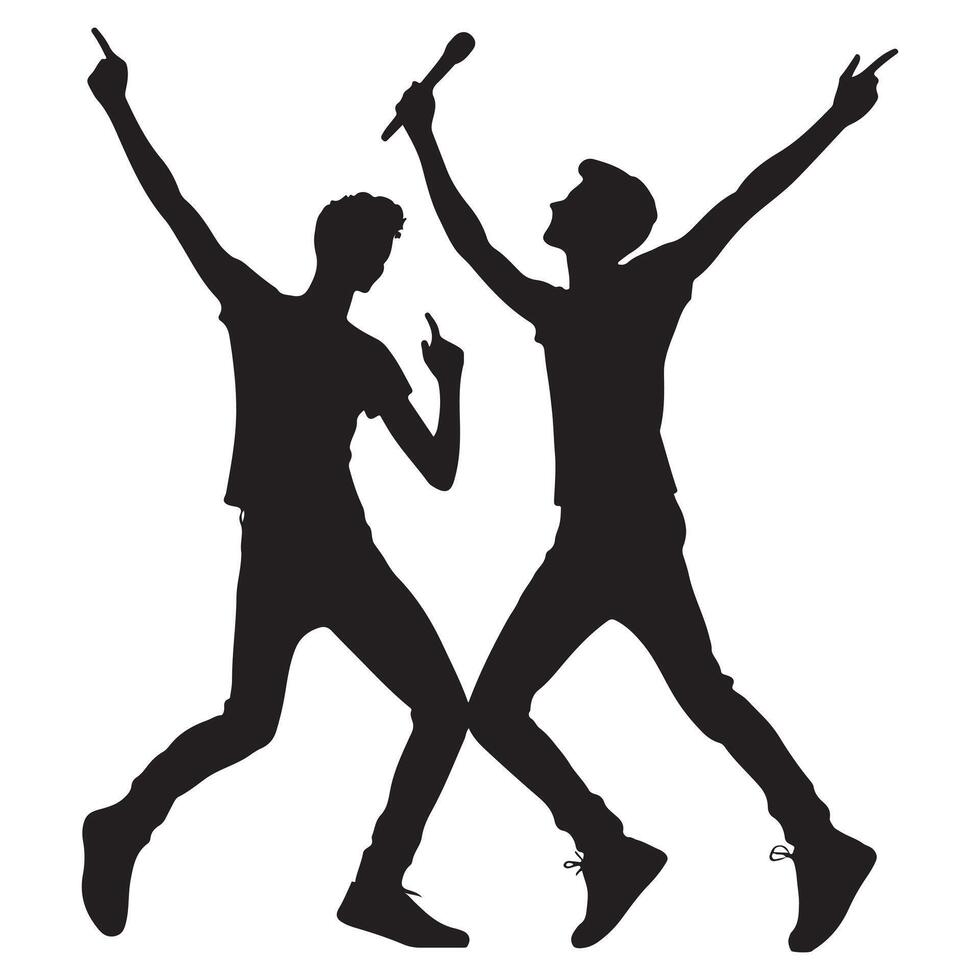 Dancing Silhouette with Energetic Moves vector