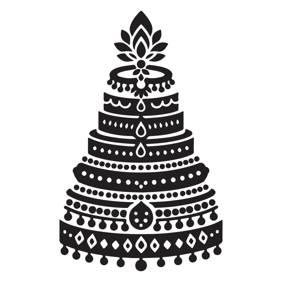 Silhouette icon of Radha bangles in stacked vector