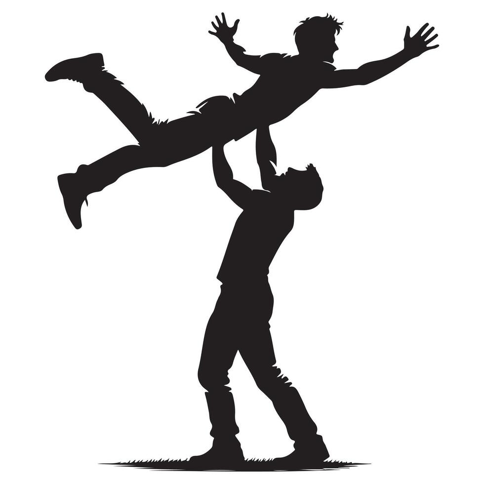Dance Lift Silhouette A Dramatic Pose friendship day vector