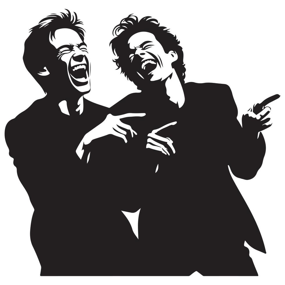 Laughing Friends Silhouette design graphic vector