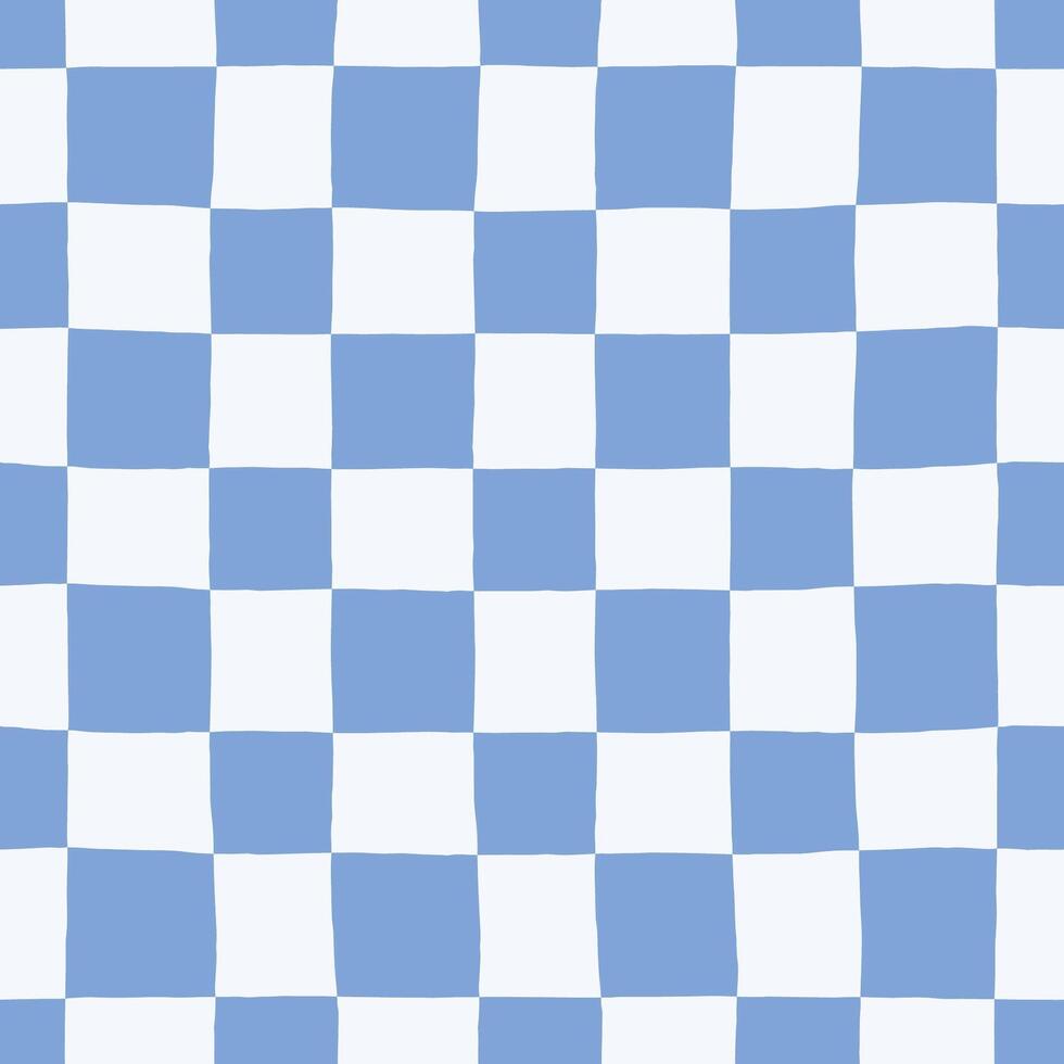 Minimalist Checkered Seamless Pattern in Blue and White vector