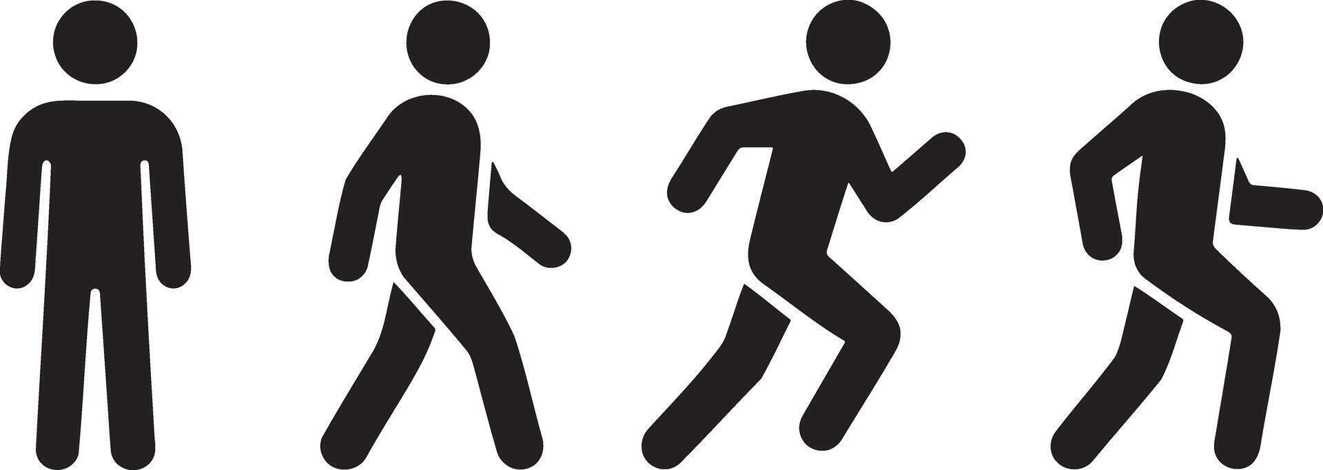 Human figures walking running people movement vector