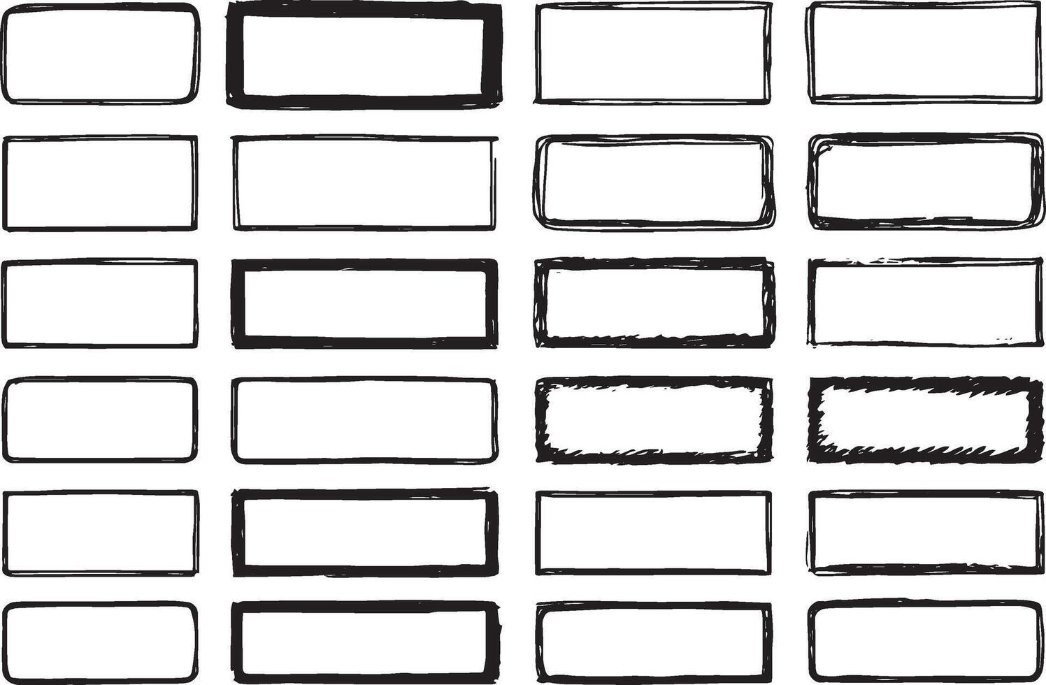 Hand drawn rectangular frames rectangle border vector