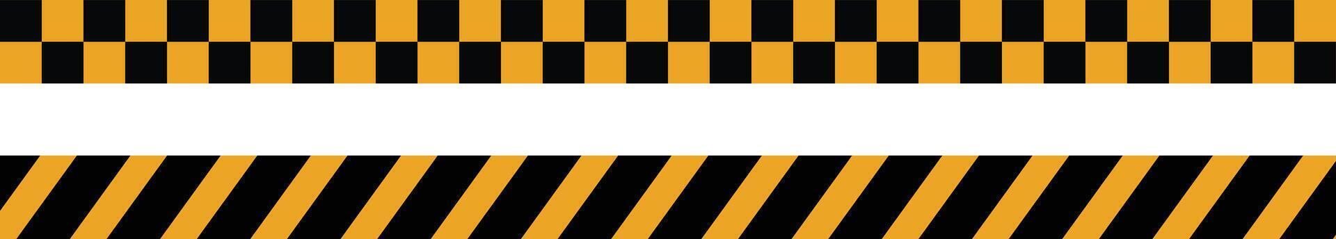 Black and yellow striped pattern with white space abstract vector