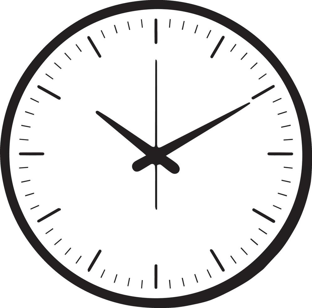 Black and white clock face time analog vector