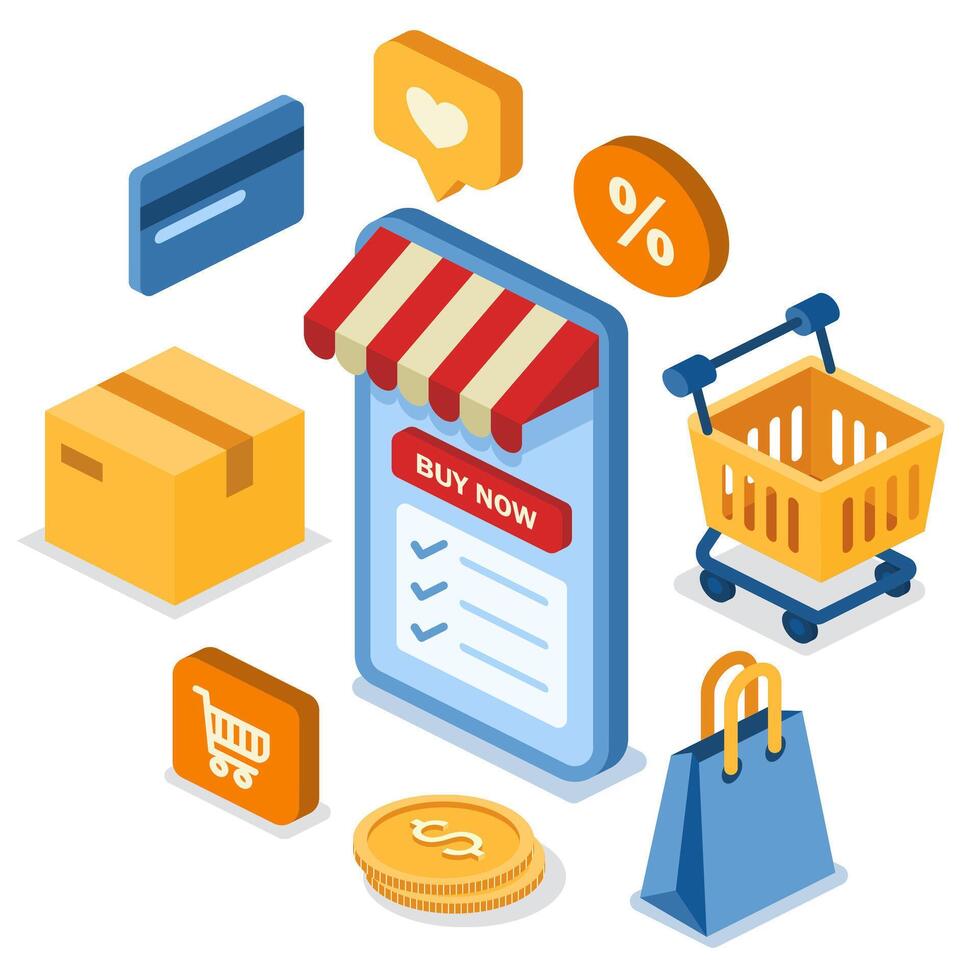 E-commerce shopping icons and symbols vector