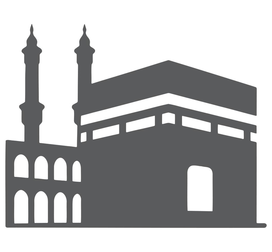 Islamic building with minarets and arches mosque architecture vector