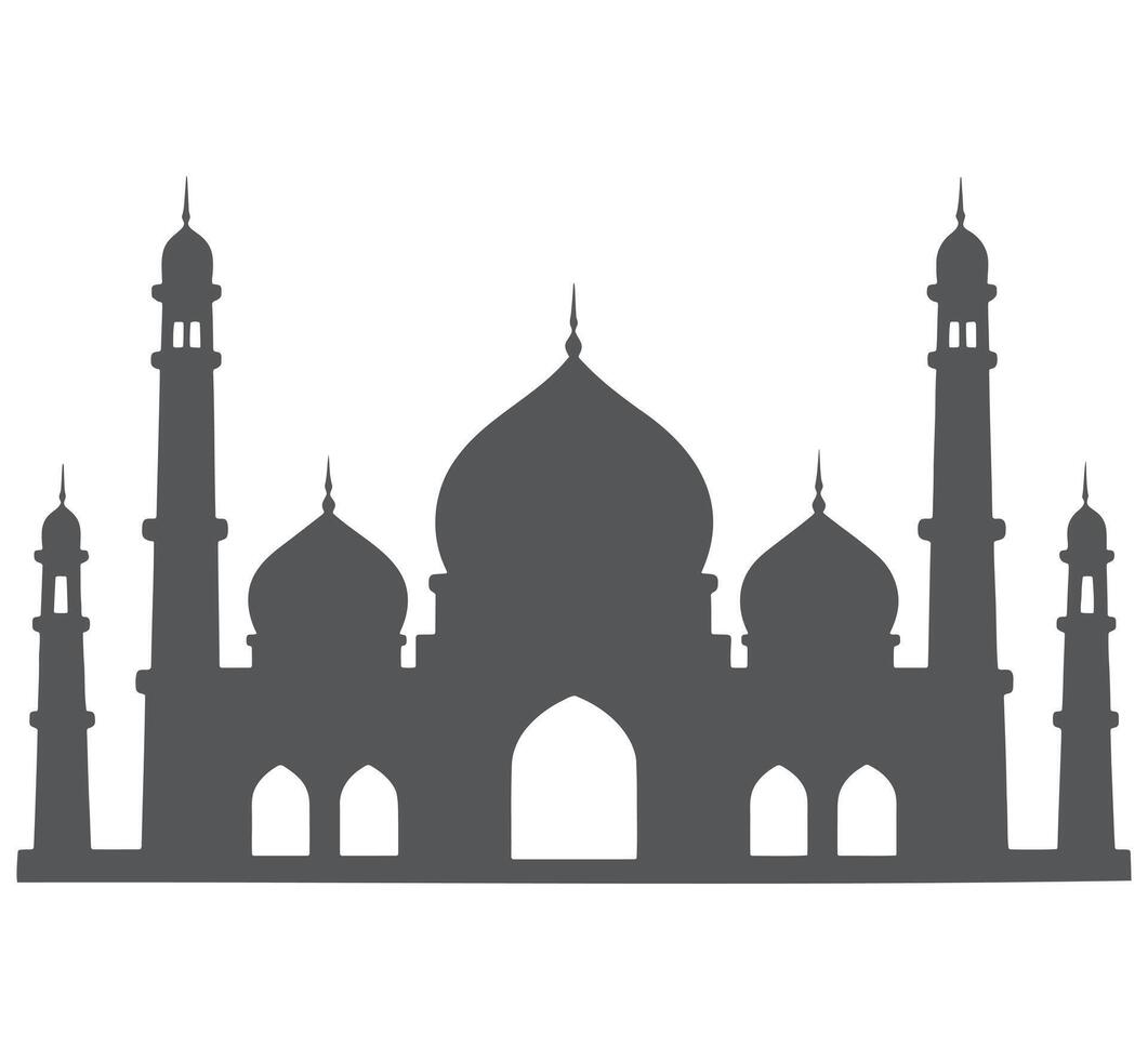 Taj Mahal silhouette landmark india monument vector