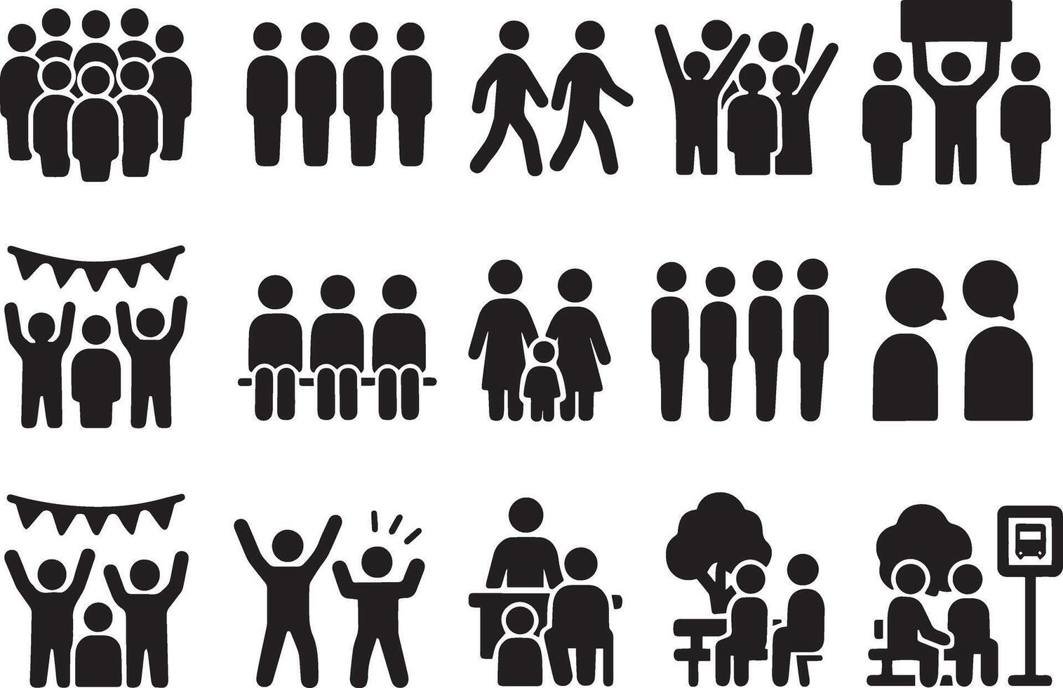 People groups gathering celebration communication crowd vector