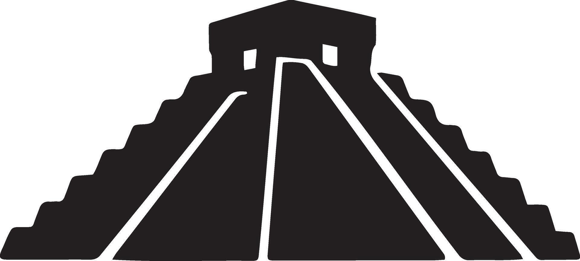 Ancient pyramid structure architecture black vector