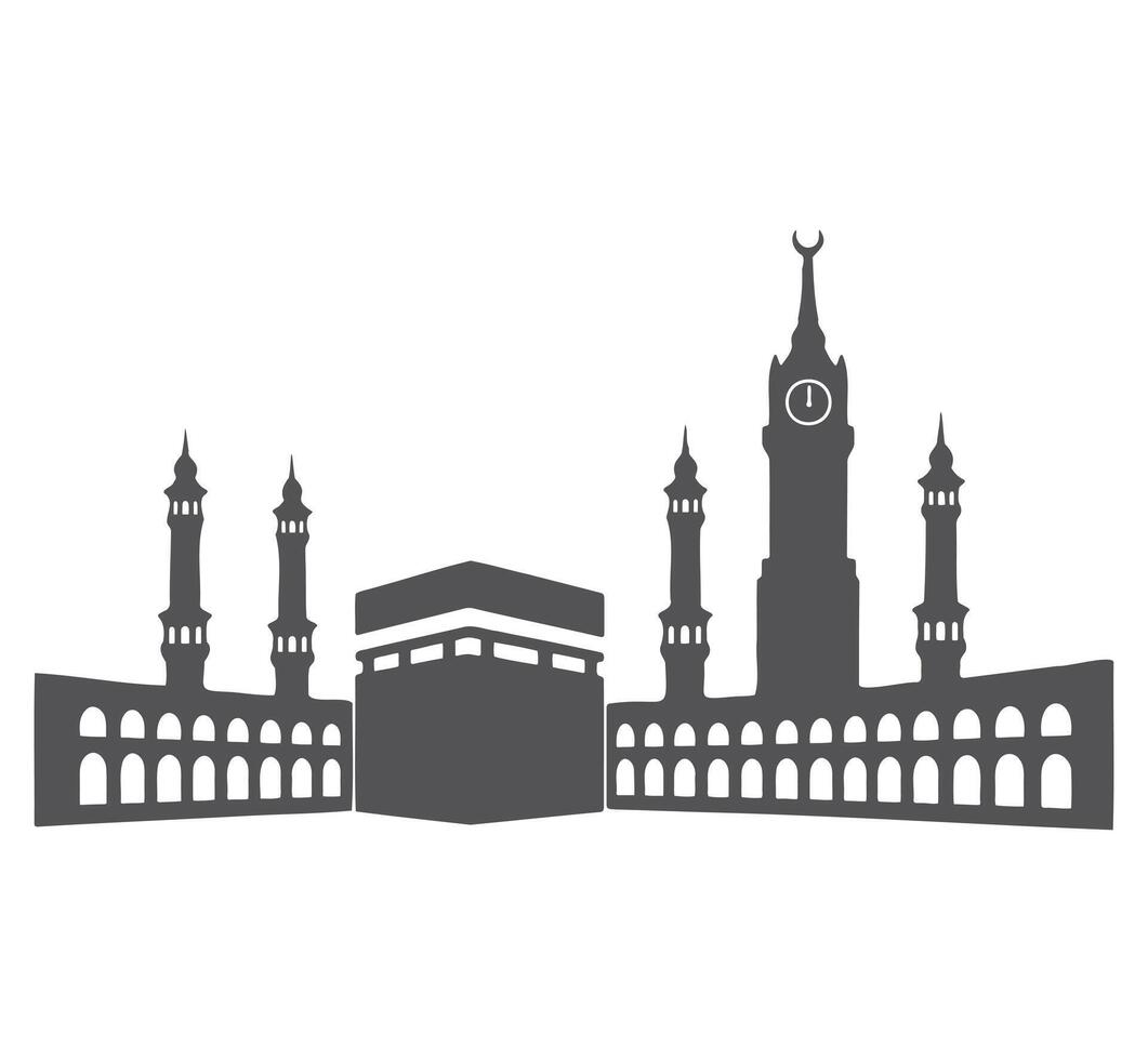 Islamic architecture silhouette mosque mecca vector