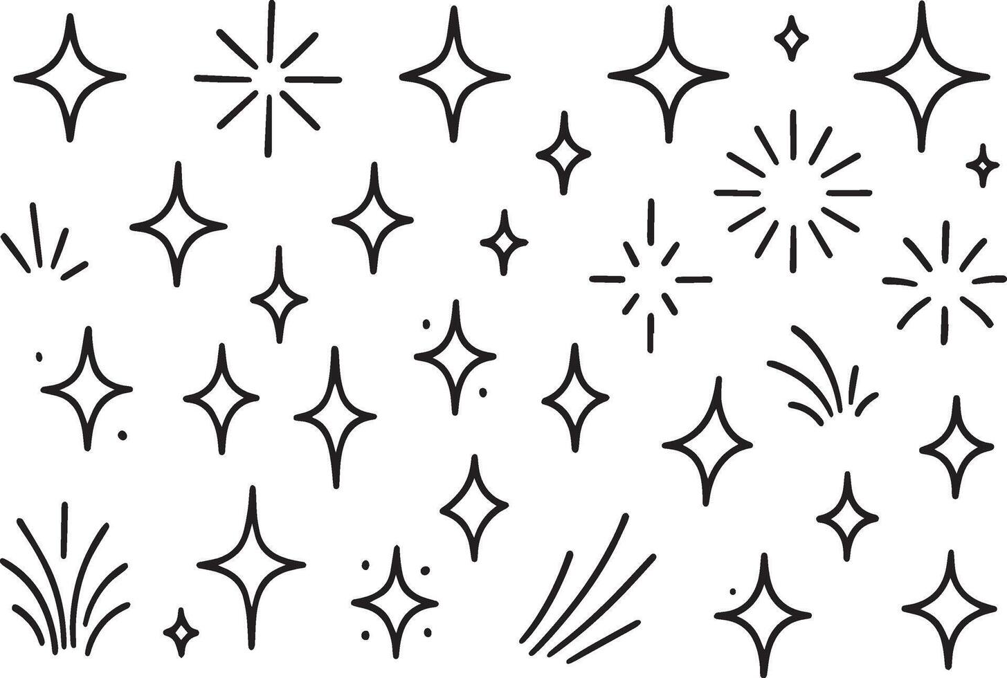 Sparkling starbursts and diamond shapes sparkle shine vector