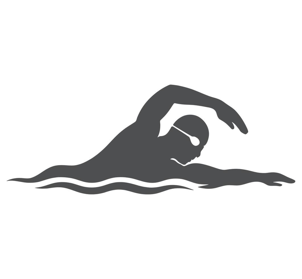 Swimmer in motion swimming water vector