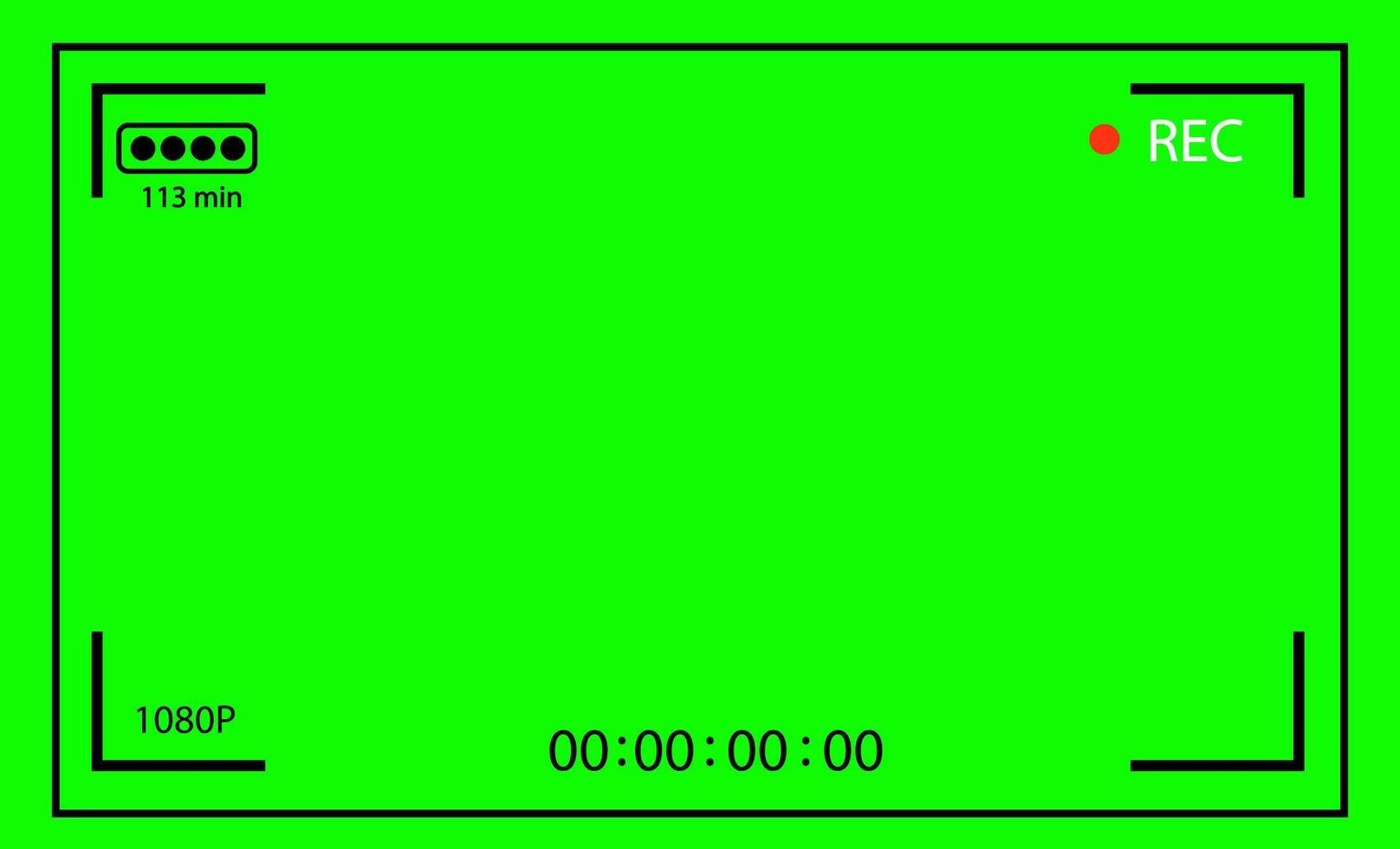 Chroma key modern digital camera focusing screen isolated on green background vector