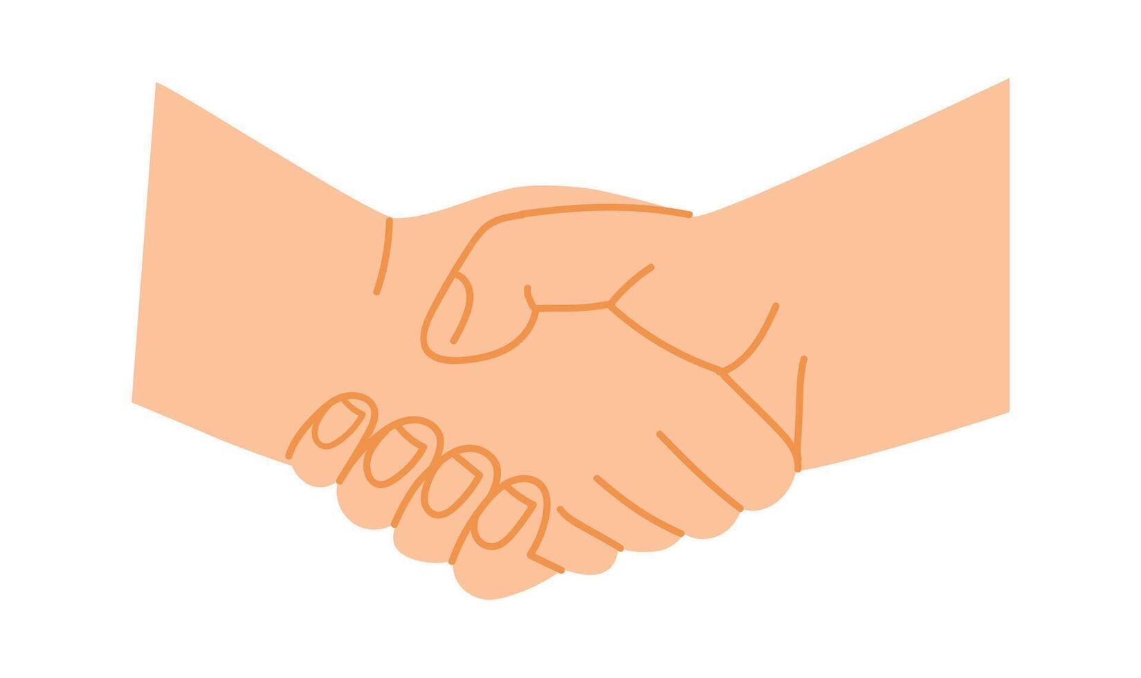 Two hands shaking firmly, symbolizing agreement, partnership, or successful negotiation in business or personal relationships, expressing trust and collaboration vector
